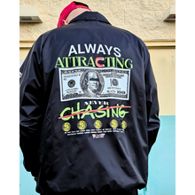 Load image into Gallery viewer, Always Attracting Never Chasing coach Jacket Black