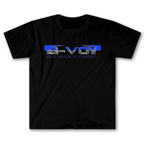 B-VOY Classic Premium Cotton T-Shirt Blue Logo