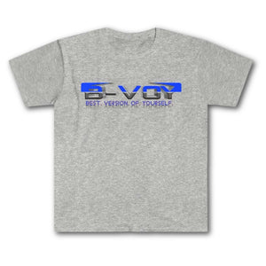 B-VOY Classic Premium Cotton T-Shirt Blue Logo