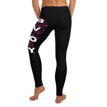 Load image into Gallery viewer, Pink &quot;Rose&quot; BVOY Premium Cut Black Leggings