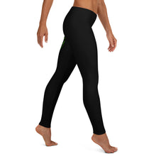 Load image into Gallery viewer, Green &quot;Rose&quot; BVOY Premium Cut Black Leggings
